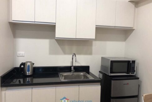 Minimalist-Studio-Condo-For-Rent-in-Solinea-Tower-2-Sink-Fridge